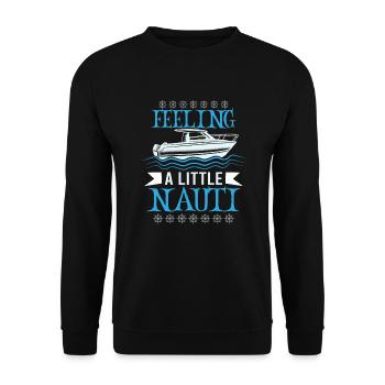 Boating Dad Boat Captain Pontoon Sailor Cruising - Unisex Pullover - Schwarz - Vorne - Alina (178cm) & Michal (187cm)