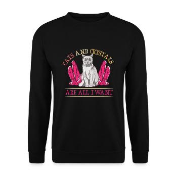 Crystal Healing Crystals and Stones - Unisex Sweatshirt - black - Front - Alina (178cm) & Michal (187cm)