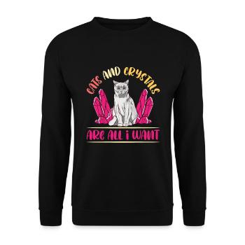 Crystal Healing Crystals and Stones - Unisex Sweatshirt - black - Front - Alina (178cm) & Michal (187cm)