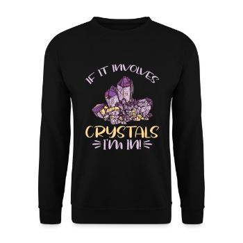 Crystal Healing Crystals and Stones - Unisex Sweatshirt - black - Front - Alina (178cm) & Michal (187cm)
