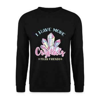 Crystal Healing Crystals and Stones - Unisex Sweatshirt - black - Front - Alina (178cm) & Michal (187cm)