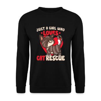 Cat RESCUE ANIMAL RIGHTS RESCUE Cat ADOPTION - Unisex Sweatshirt - black - Front - Alina (178cm) & Michal (187cm)