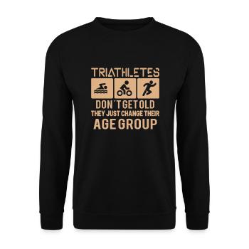 Triathlon Swim Bike Run Triathlet Sport Geschenk - Unisex Pullover - Schwarz - Vorne - Alina (178cm) & Michal (187cm)