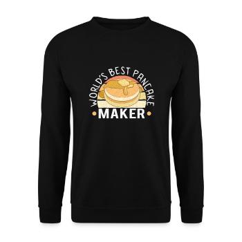 Pancake Maker Pancake Lover Funny Waffle - Unisex Sweatshirt - black - Front - Alina (178cm) & Michal (187cm)