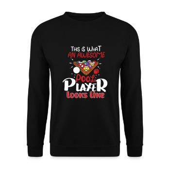 Pool Billiards Cue Sports Professional Pool Player - Unisex Sweatshirt - black - Front - Alina (178cm) & Michal (187cm)