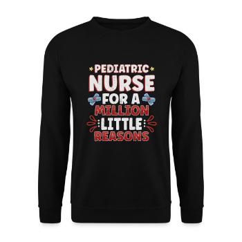 Pediatric Nurse Pediatric Nursing Tiny Human Nurse - Unisex Sweatshirt - black - Front - Alina (178cm) & Michal (187cm)