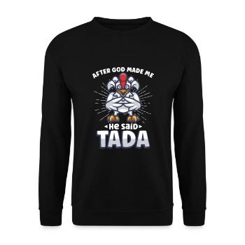 Chicken Farmer Gift Funny Chickens Country Farm - Unisex Sweatshirt - black - Front - Alina (178cm) & Michal (187cm)