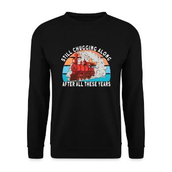 Train Railroad Lokomotive Modelleisenbahn-fans - Unisex Pullover - Schwarz - Vorne - Alina (178cm) & Michal (187cm)