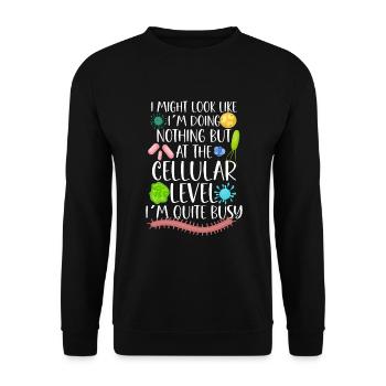 Microbiologiste Microbiologie Microbiologie Staph Biologie - Sweat-shirt Unisexe - noir - Devant - Alina (178cm) & Michal (187cm)