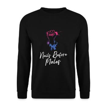 Nail Tech Nail Technician Manicurist Nails Artist - Unisex Pullover - Schwarz - Vorne - Alina (178cm) & Michal (187cm)