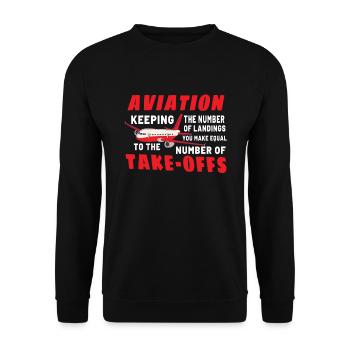 Pilot Aviation Airplane Airline Future Pilots - Unisex Pullover - Schwarz - Vorne - Alina (178cm) & Michal (187cm)