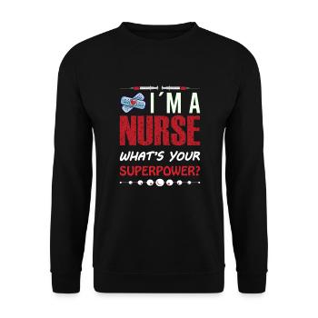 Nurse Nursing Clinic Paramedic - Unisex Sweatshirt - black - Front - Alina (178cm) & Michal (187cm)
