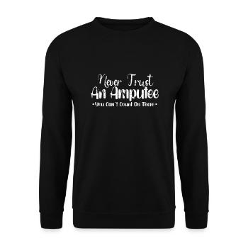 Handicapped Wheelchair Cyborg Leg Arm Amputee - Unisex Sweatshirt - black - Front - Alina (178cm) & Michal (187cm)