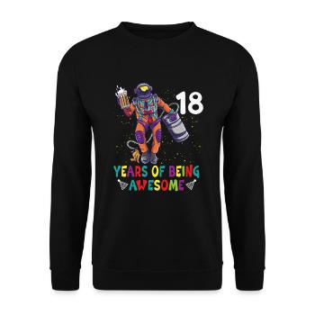 Astronaut Astronomie Sonnensystem Weltraum Kids - Unisex Pullover - Schwarz - Vorne - Alina (178cm) & Michal (187cm)