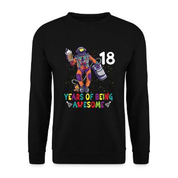 Astronaut Astronomie Sonnensystem Weltraum Kids - Unisex Pullover - Schwarz - Vorne - Alina (178cm) & Michal (187cm)