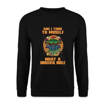 Flat Earth Theory Flat Earth Army Earth - Unisex Pullover - Schwarz - Vorne - Alina (178cm) & Michal (187cm)