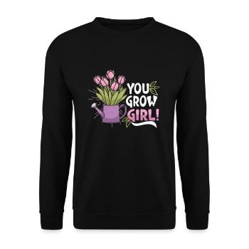 Gardening Plants Gardener Plantation Nature Gift - Unisex Sweatshirt - black - Front - Alina (178cm) & Michal (187cm)