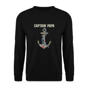 Boating Dad Boat Captain Pontoon Sailor Cruising - Unisex Pullover - Schwarz - Vorne - Alina (178cm) & Michal (187cm)