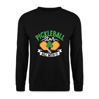 Pickleball Player Pickleball Paddle Pickleball - Unisex Pullover - Schwarz - Vorne - Alina (178cm) & Michal (187cm)