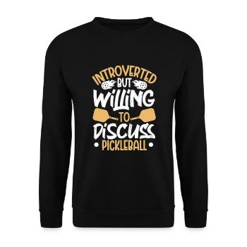Pickleball Player Pickleball Paddle Pickleball - Unisex Pullover - Schwarz - Vorne - Alina (178cm) & Michal (187cm)