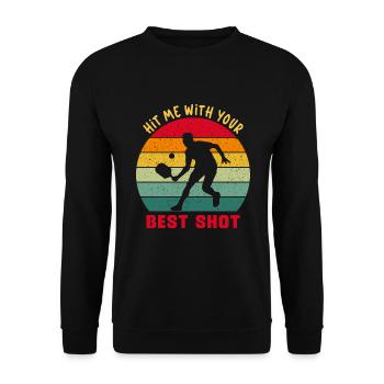 Pickleball Player Pickleball Paddle Pickleball - Unisex Pullover - Schwarz - Vorne - Alina (178cm) & Michal (187cm)