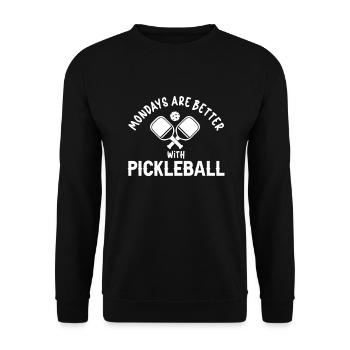 Pickleball Player Pickleball Paddle Pickleball - Unisex Pullover - Schwarz - Vorne - Alina (178cm) & Michal (187cm)