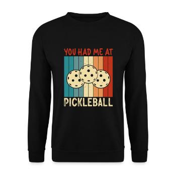 Pickleball Player Pickleball Paddle Pickleball - Unisex Pullover - Schwarz - Vorne - Alina (178cm) & Michal (187cm)