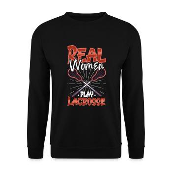 Lacrosse-spieler Lacrosse-trainer Lax Player - Unisex Pullover - Schwarz - Vorne - Alina (178cm) & Michal (187cm)