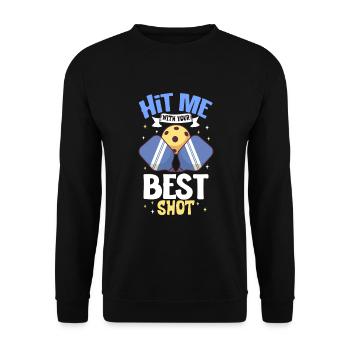 Pickleball Player Pickleball Paddle Pickleball - Unisex Pullover - Schwarz - Vorne - Alina (178cm) & Michal (187cm)