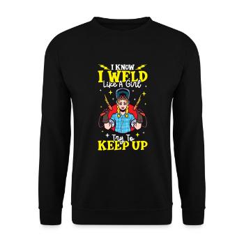 Soudeur drôle drôle sweat cadeau - Sweat-shirt Unisexe - noir - Devant - Alina (178cm) & Michal (187cm)