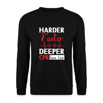 Sanitäter Erster Responder Krankenwagenfahrer - Unisex Pullover - Schwarz - Vorne - Alina (178cm) & Michal (187cm)