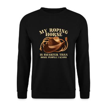Cowboy Barn Bull Rider Rodeo Country Western - Unisex Pullover - Schwarz - Vorne - Alina (178cm) & Michal (187cm)