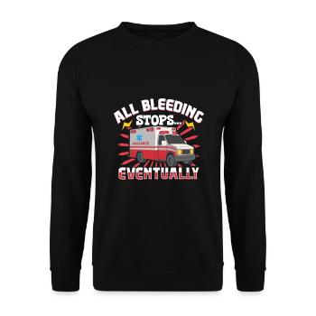 Sanitäter Erster Responder Krankenwagenfahrer - Unisex Pullover - Schwarz - Vorne - Alina (178cm) & Michal (187cm)