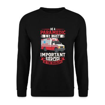 Sanitäter Erster Responder Krankenwagenfahrer - Unisex Pullover - Schwarz - Vorne - Alina (178cm) & Michal (187cm)