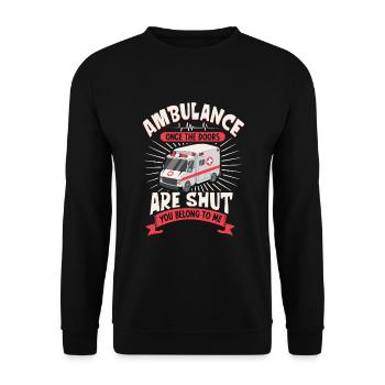 Sanitäter Erster Responder Krankenwagenfahrer - Unisex Pullover - Schwarz - Vorne - Alina (178cm) & Michal (187cm)