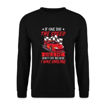 Race Car Dirt Track Racing Funny Racer Race Car - Unisex Sweatshirt - black - Front - Alina (178cm) & Michal (187cm)