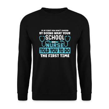 School Nurse Nursing Clinic Medical Stuff - Unisex Pullover - Schwarz - Vorne - Alina (178cm) & Michal (187cm)