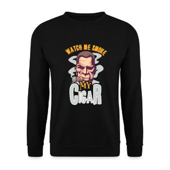 Cigar Cigars Smoke Smoking Bourbon Whiskey Gift - Unisex Pullover - Schwarz - Vorne - Alina (178cm) & Michal (187cm)