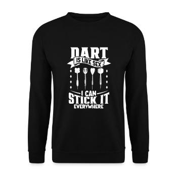 Darts Darts Player Dartboard Dartboard Darts - Unisex Sweatshirt - black - Front - Alina (178cm) & Michal (187cm)