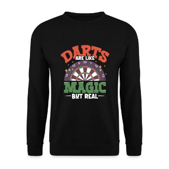 Darts Darts Player Dartboard Dartboard Darts - Unisex Sweatshirt - black - Front - Alina (178cm) & Michal (187cm)