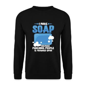Soap Making Bubbles Bubble Bathroom - Unisex Sweatshirt - black - Front - Alina (178cm) & Michal (187cm)