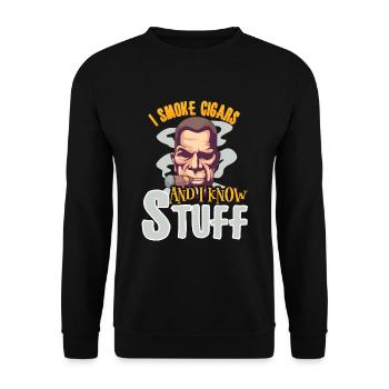Cigar Cigars Smoke Smoking Bourbon Whiskey Gift - Unisex Pullover - Schwarz - Vorne - Alina (178cm) & Michal (187cm)
