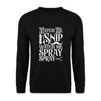 Barbe Barbier Coiffeur Coiffeur Salon de coiffure - Sweat-shirt Unisexe - noir - Devant - Alina (178cm) & Michal (187cm)