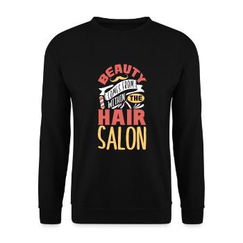 Barbe Barbier Coiffeur Coiffeur Salon de coiffure - Sweat-shirt Unisexe - noir - Devant - Alina (178cm) & Michal (187cm)