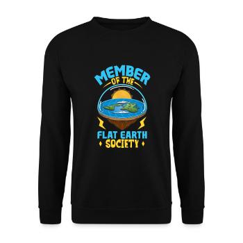 Flat Earth Theory Flat Earth Army Earth - Unisex Pullover - Schwarz - Vorne - Alina (178cm) & Michal (187cm)