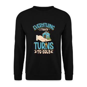 Real Estate Agent Realtor Home Closing Investor - Unisex Sweatshirt - black - Front - Alina (178cm) & Michal (187cm)