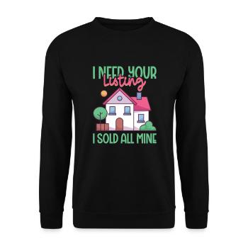 Real Estate Agent Realtor Home Closing Investor - Unisex Sweatshirt - black - Front - Alina (178cm) & Michal (187cm)