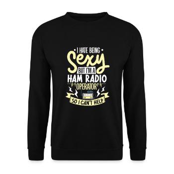 Opérateur radioamateur Signal radioamateur - Sweat-shirt Unisexe - noir - Devant - Alina (178cm) & Michal (187cm)