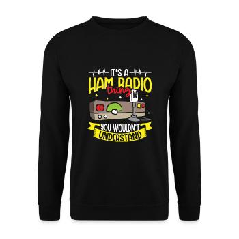 Opérateur radioamateur Signal radioamateur - Sweat-shirt Unisexe - noir - Devant - Alina (178cm) & Michal (187cm)