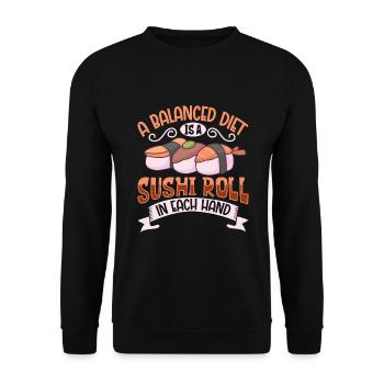 Fan de sushis Cuisine japonaise Cuisine gastronomique Japon - Sweat-shirt Unisexe - noir - Devant - Alina (178cm) & Michal (187cm)